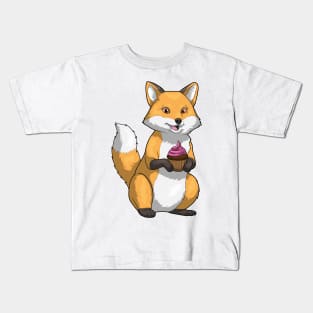 Fox Birthday Cupcake Kids T-Shirt